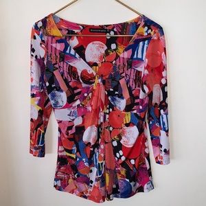 Top 3/4 Sleeve Pullover Blouse Size XS Bianca Nygard